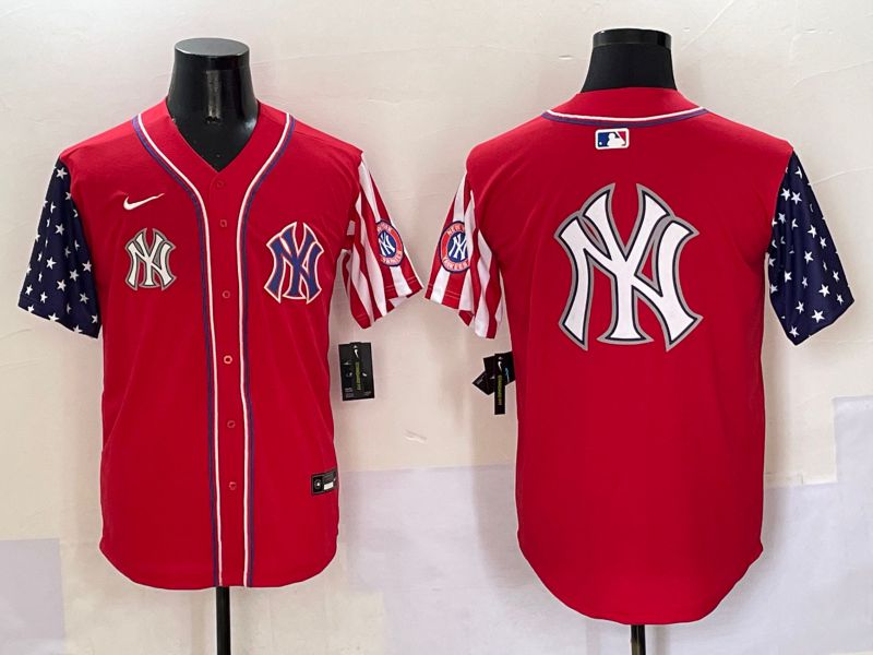 Men New York Yankees Blank Red a generation of national flags Jointly Name 2025 Nike MLB Jersey style 35